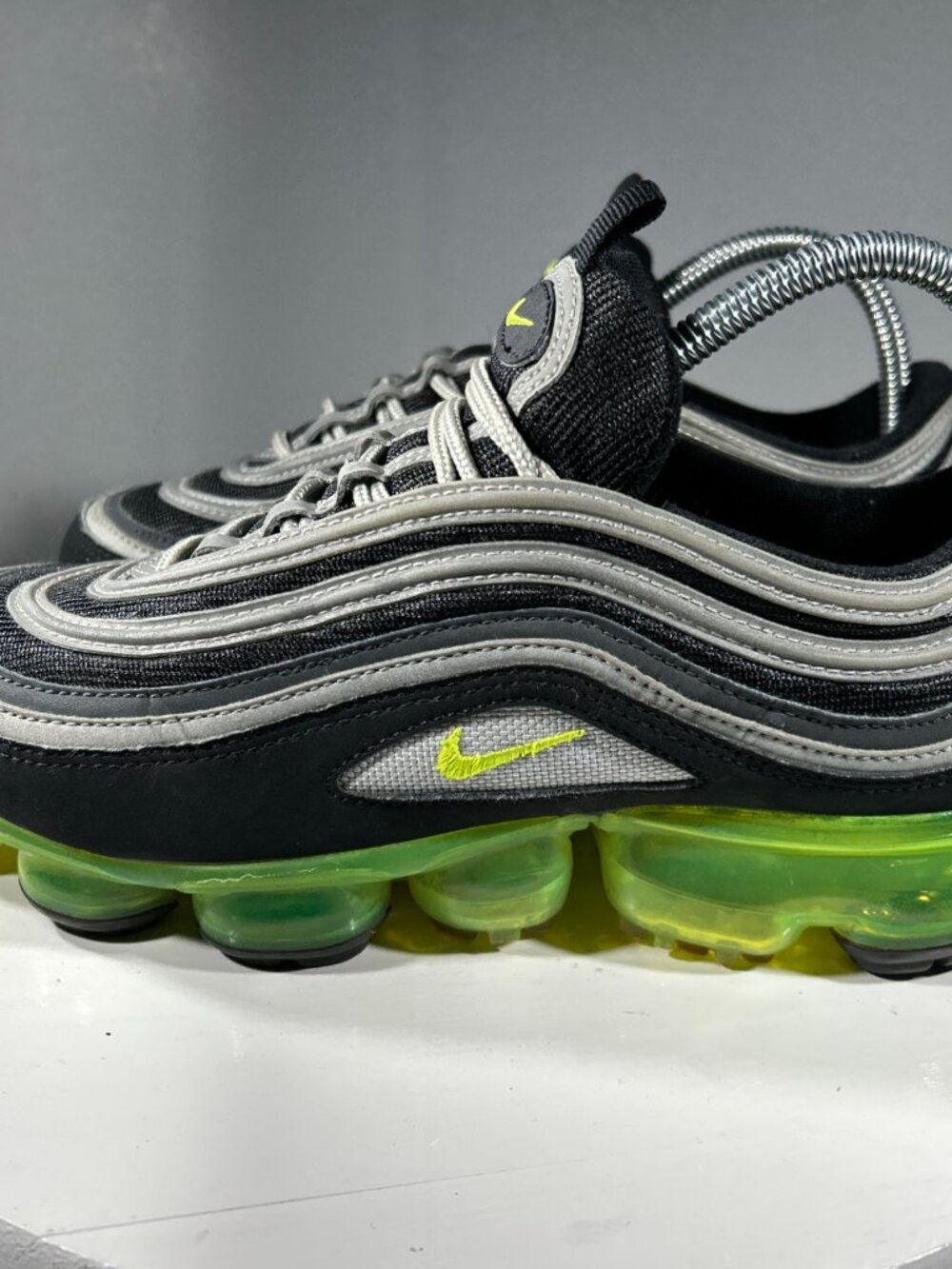 Nike Air VaporMax 97 GS Boys Youth Shoes Size 7Y 7 Black Green Sneaker Vapor Max